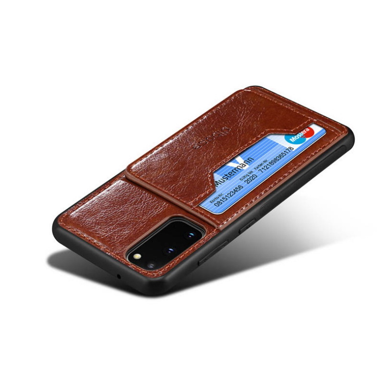 Case Samsung Galaxy S20 FE / S20 FE 5G #เคสฝาหลัง TPU เคลือบหนัง PU Crazy Horse Leather Coated PC + TPU Hybrid