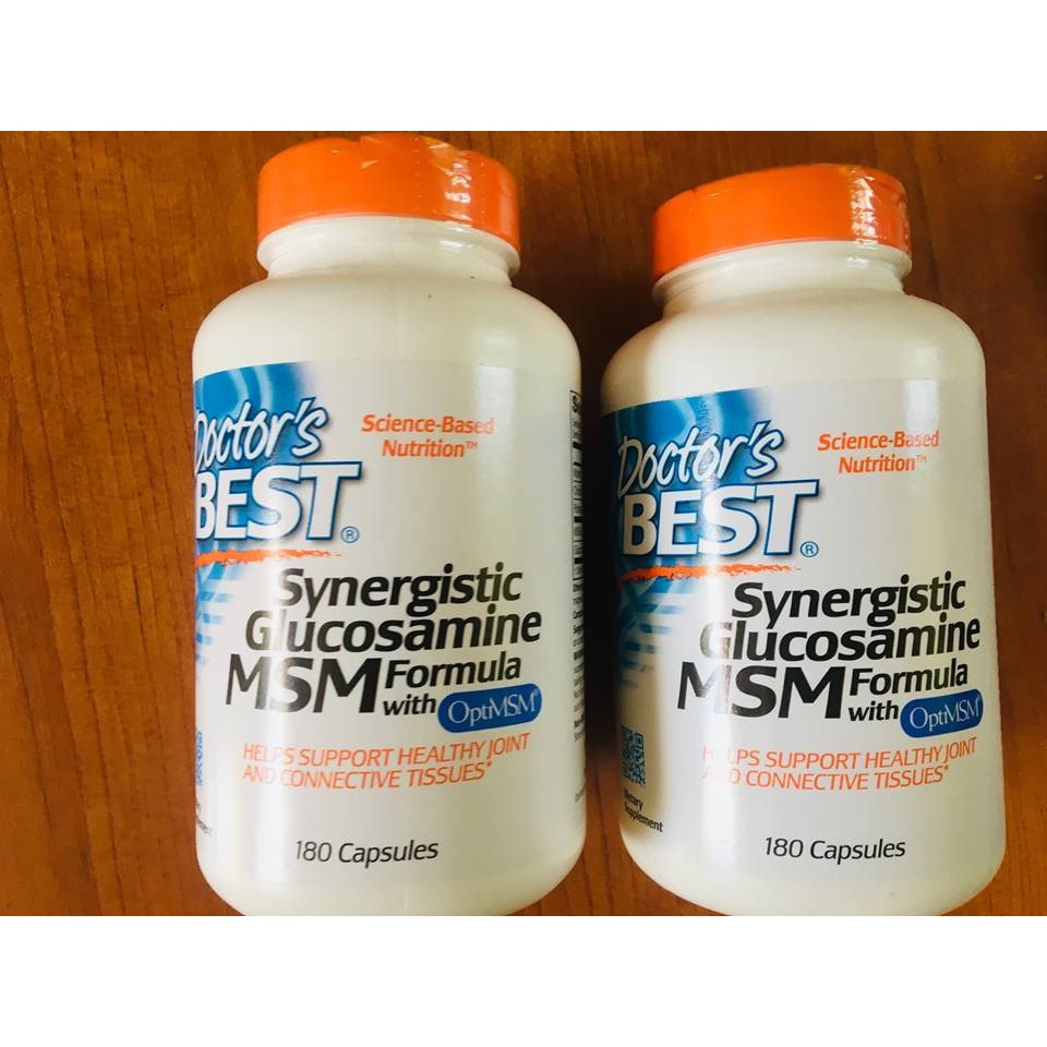 Doctor's Best® Synergistic Glucosamine MSM Formula with OptiMSM® 180 Veggie Caps กลูโคซามีน ซัลเฟต คอนดรอยติน และซัลเฟอร์