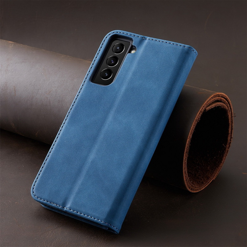 เคส Samsung Galaxy S22 5G #เคสฝาพับหนัง PU สไตล์กระเป๋าสตางค์พร้อมช่องใส่การ์ด Luxury Flip Stand Card Phone Leather Wallet Cover Casing Auto-absorbed Smartphone