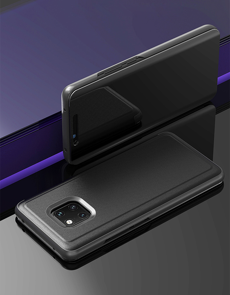 Case Huawei Mate 20 Pro (พร้อมส่ง) #เคสฝาพับปกโปร่งแสงผิวเงา Electroplating Mirror Surface สำหรับWindow View สีโรสโกลด์