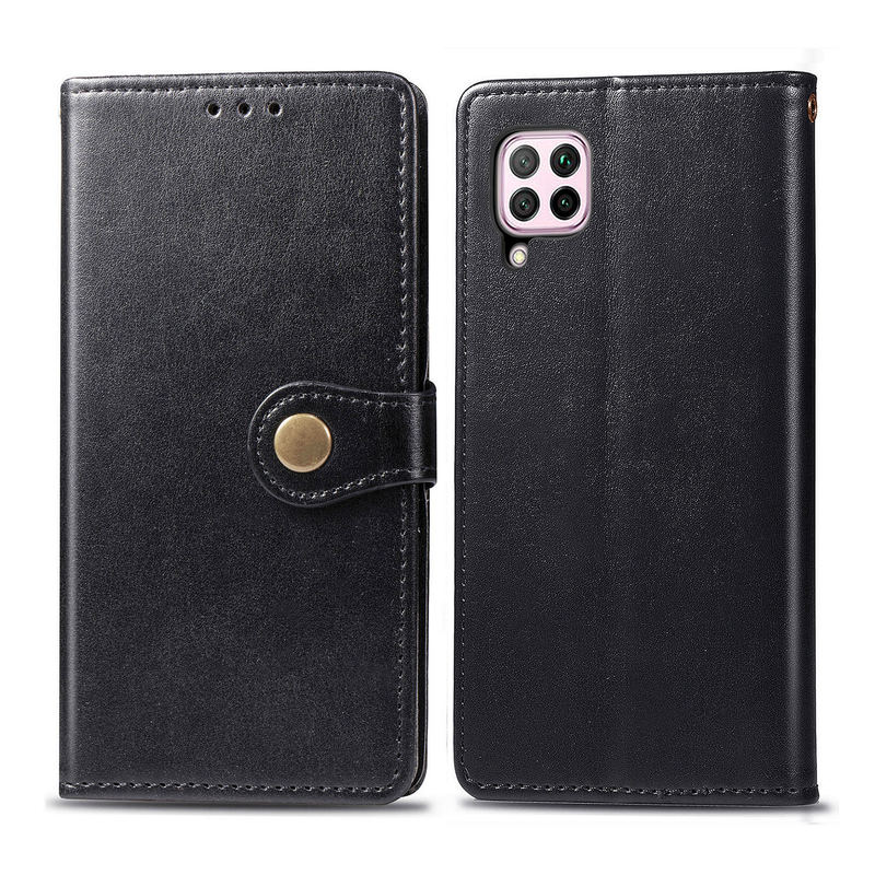 Case Huawei Nova 7i #เคสฝาพับแถบปิดแม่เหล็กพับตั้งได้ Magnetic Closure Wallet Lanyard Leather