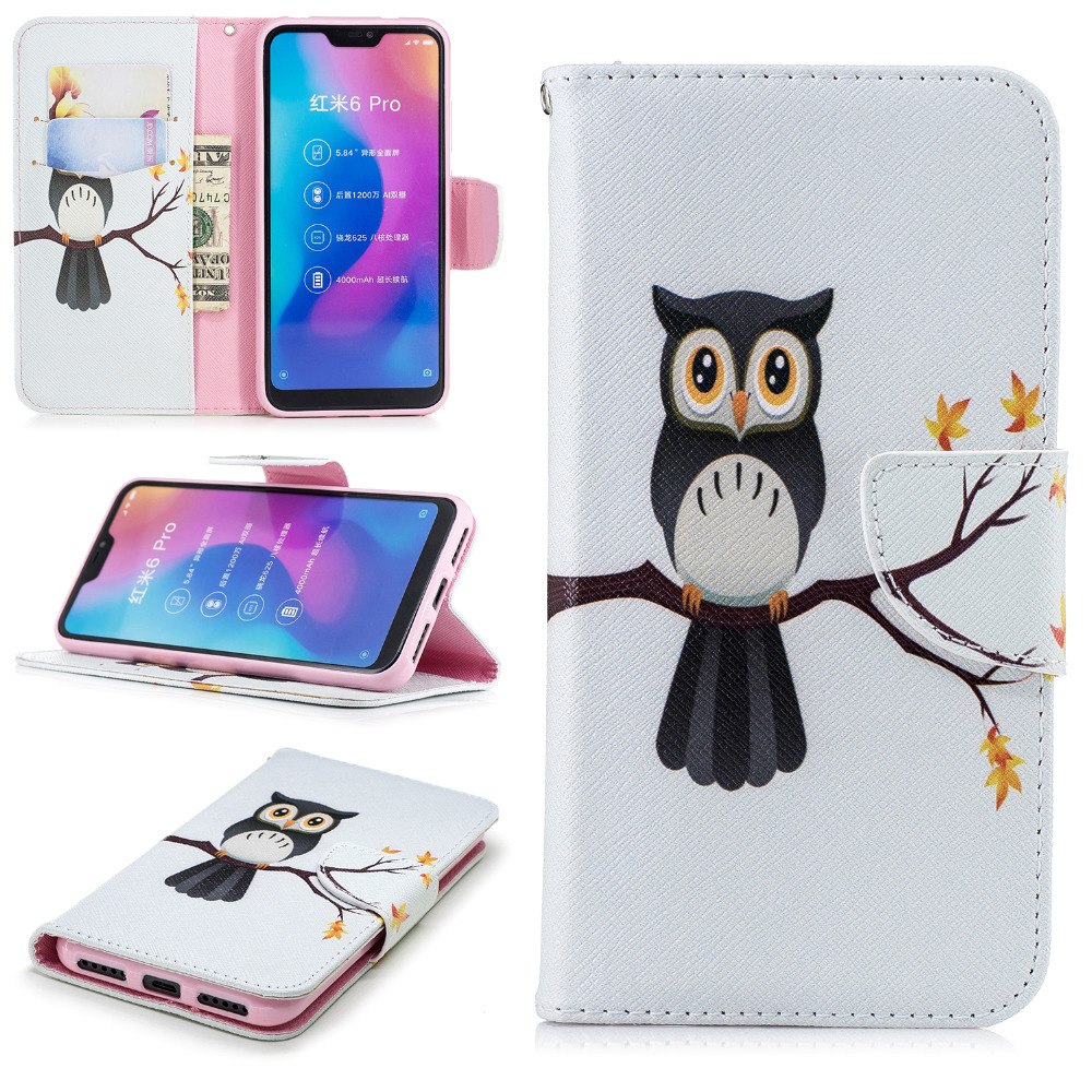 เคส Xiaomi Mi A2 Lite #เคสฝาพับสไตล์กระเป๋าสตางค์พิมพ์ลายสวยๆ Pattern Printing Magnetic Leather