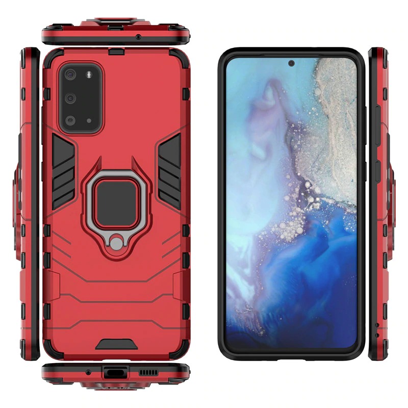 Case Samsung Galaxy S20 FE / S20 FE 5G #เคสฝาหลังพลาสติกแข็ง +TPU Hybrid Case มีแหวนสวมนิ้วโลหะ