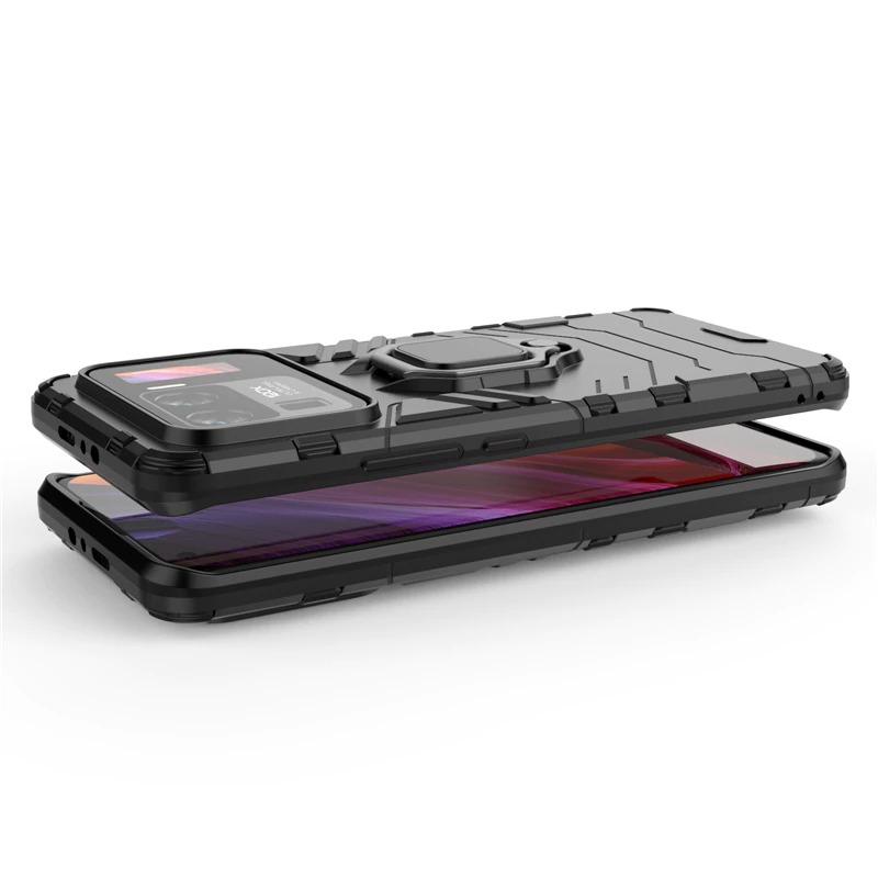 เคส Xiaomi Mi 11 Ultra #เคสฝาหลังพลาสติกแข็ง +TPU Hybrid Case มีแหวนสวมนิ้วโลหะ