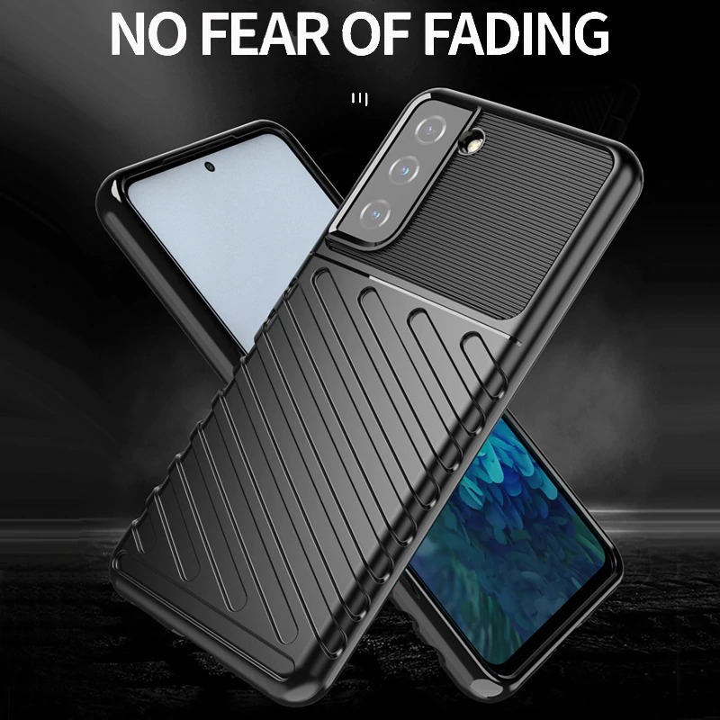 Case Samsung Galaxy S21 FE 5G #เคสฝาหลัง TPU อ่อน Thunder Series Twill Texture Soft TPU