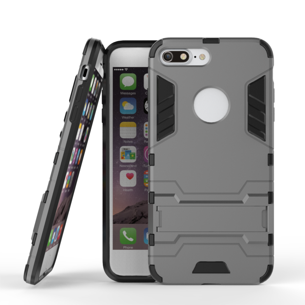 เคสiphone 7 plus / 8 plus เคสฝาหลัง Solid PC + TPU Hybrid พร้อมขาตั้งในตัวสวยงามทันสมัย