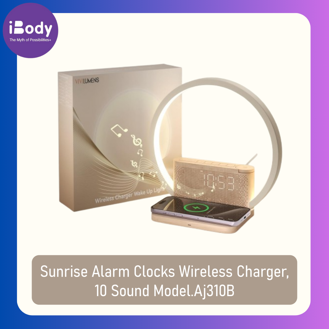 (Vivilumens®) Sunrise Alarm Clocks Wireless Charger, 10 Sound Model.Aj310B นาฬิกาปลุกดิจิทัล พร้อมแท่นชาร์จไร้สาย