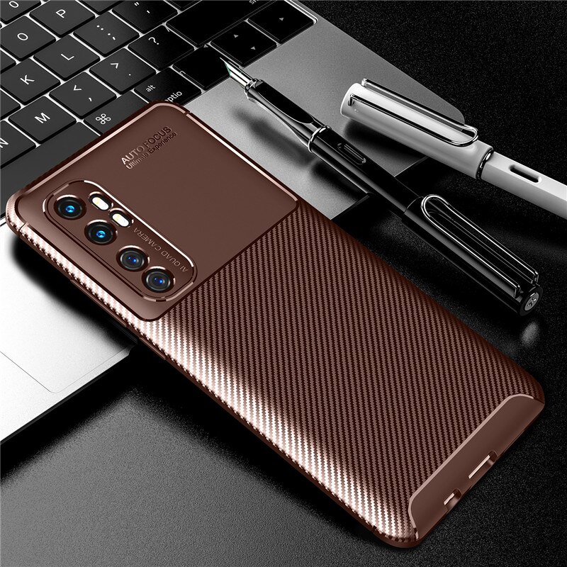 Case Xiaomi Mi Note 10 Lite #เคสฝาหลังนิ่ม Carbon Fiber Anti-drop TPU Protection