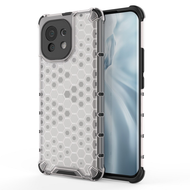 Case Xiaomi Mi 11 Lite #เคสฝาหลังกันกระแทก Honeycomb Shock Absorber TPU + PC + Silicone Hybrid