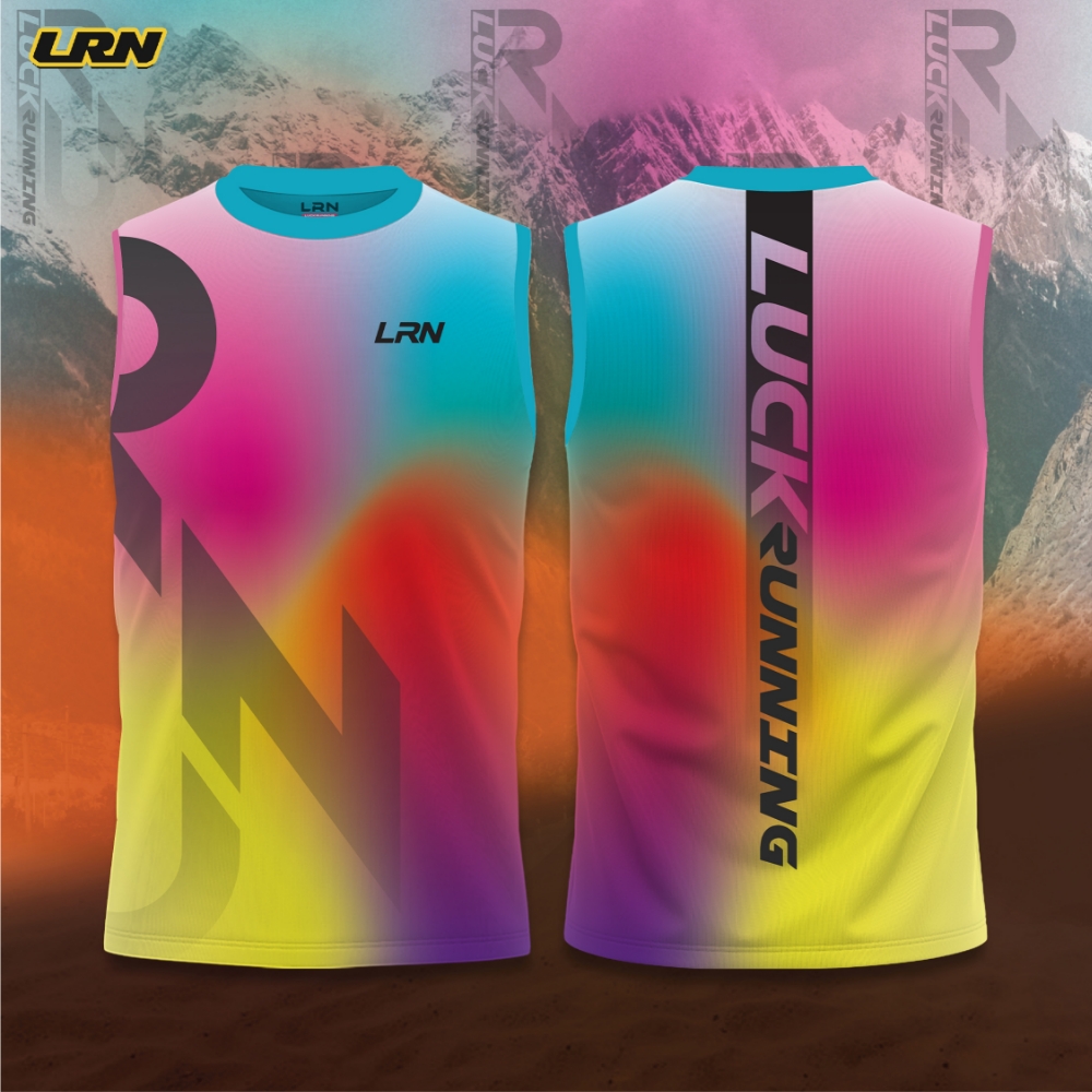 เสื้อวิ่งพิมพ์ลาย LRN เนื้อผ้า Super Air Flow (SF21)