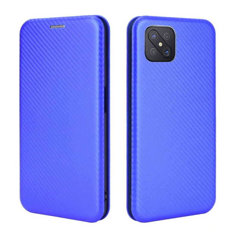 เคส OPPO Reno 4 Z 5G#เคสฝาพับลายคาร์บอนไฟเบอร์มีช่องใส่การ์ด Carbon Fiber Wallet Card Slot Magnet Stand Phone Cover