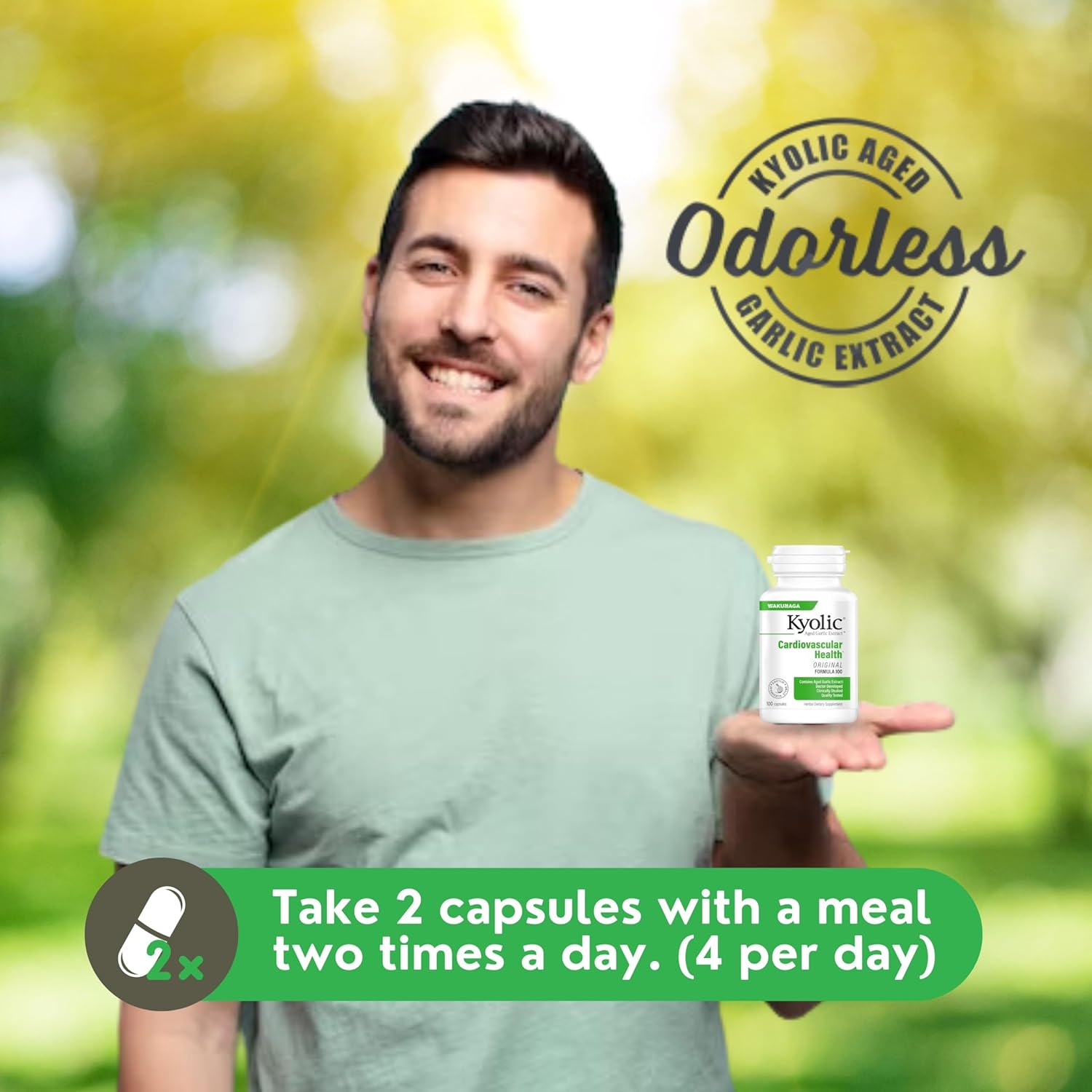 (Wakunaga®) KYOLIC® Aged Garlic Extract™ 100 แคปซูล Kyolic, Aged Garlic Extract, Cardiovascular ไคโอลิค กระเทียมบ่มสกัดไร้กลิน ออร์แกนิค สูตรดั้งเดิม