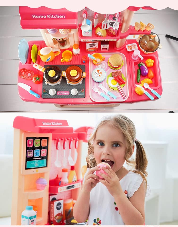 ของเล่นเด็ก ชุดครัวใหญ่ Home Kitchen สีชมพู