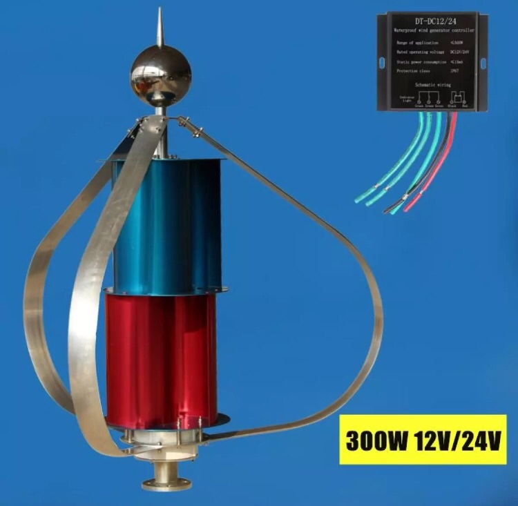 Wind Generative ไร้ใบ 12/24Vdc 300w