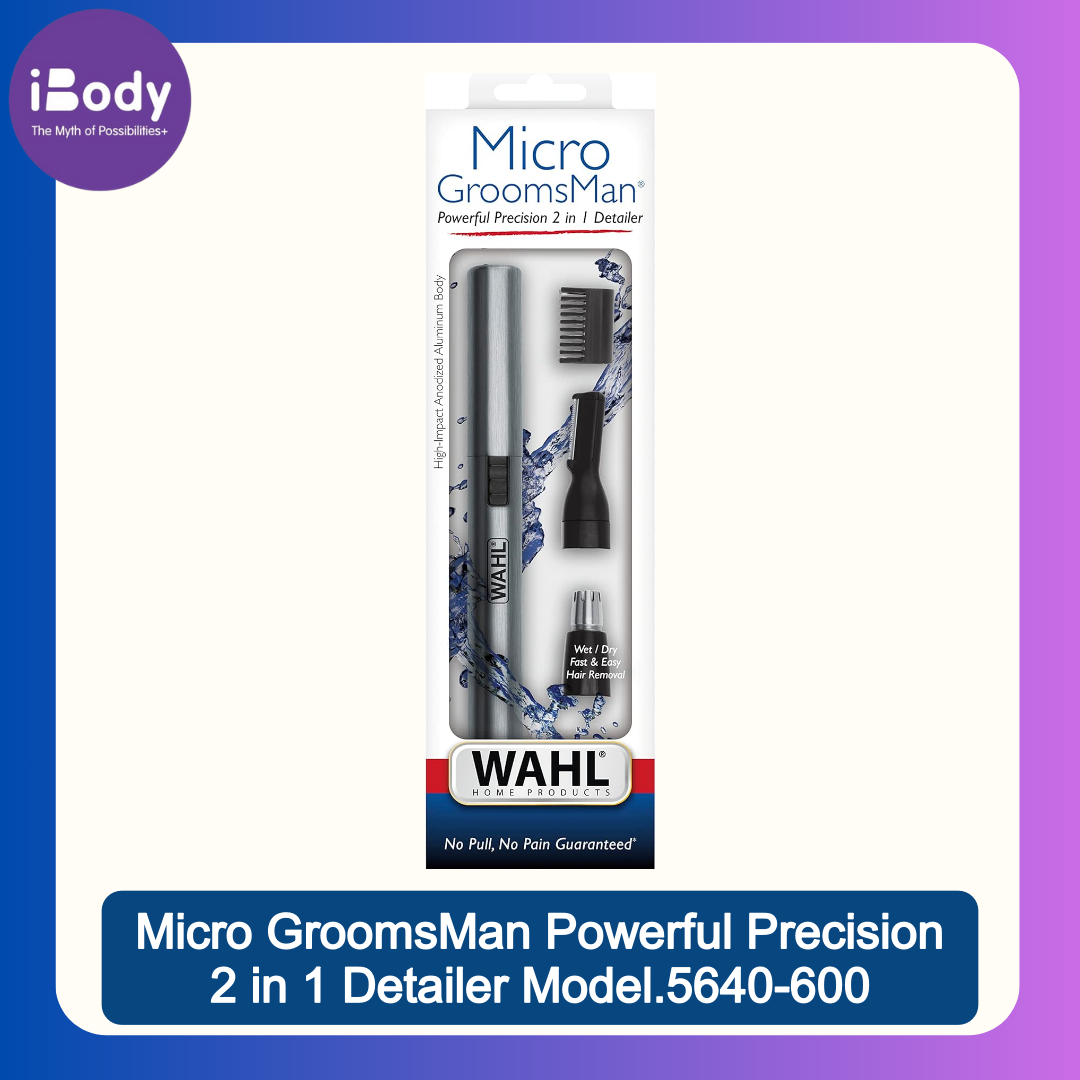 (Wahl) Micro GroomsMan Powerful Precision 2 in 1 Detailer Model.5640-600 ตัดแต่งขนในหู จมูก คิ้ว ถอดหัวได้ กันน้ำ