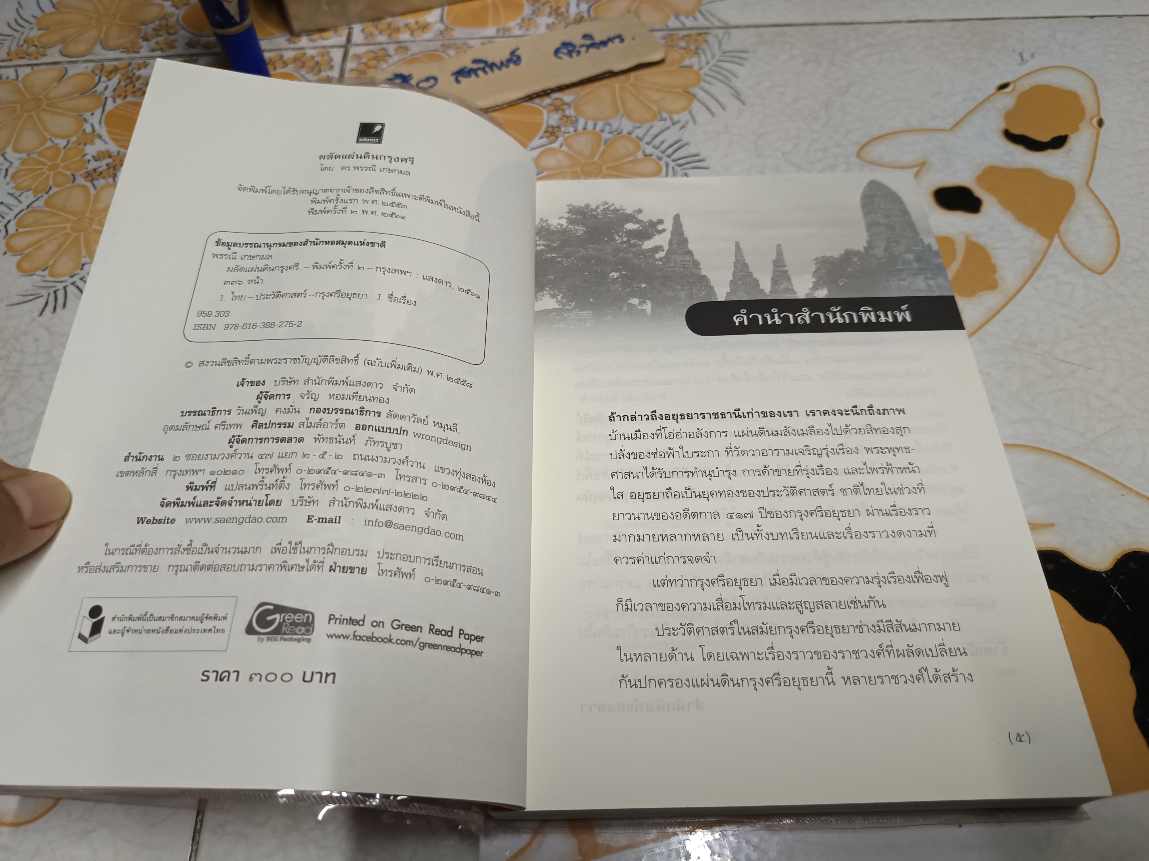 ผลัดแผ่นดินกรุงศรี โดย พรรณี เกษกมล สำนักพิมพ์แสงดาว พิมพ์ครั้งที่ 2/2561