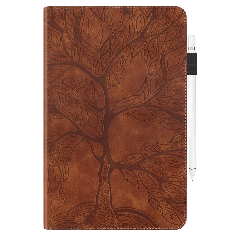 เคส Samsung Galaxy Tab S6 Lite 10.4 SM-P610 P615 P617 #เคสฝาพับหนัง PU ลายต้นไม้ Life Tree Print Leather Stand Smart Case Cover