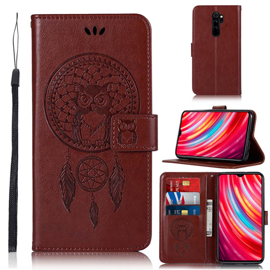 Case Xiaomi Redmi Note 8 Pro #เคสฝาพับแบบกระเป๋าสตางค์ฝาพับหนัง PU ลายนกฮูก Dream Catcher Owl