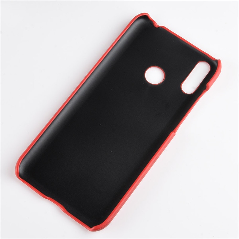 เคส Huawei Y9 (2019) #เคสฝาหลังพลาสติกแข็งเคลือบหนัง PU ลายผิวลิ้นจี่ Litchi Skin Leather Coated
