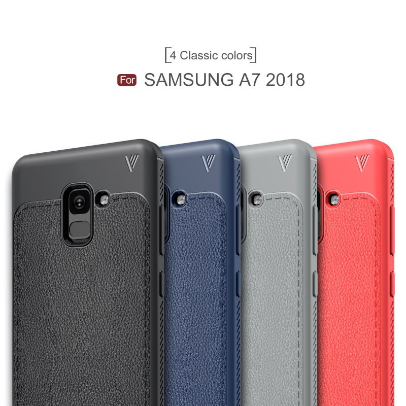 Case Samsung Galaxy A8+2018 IVSO Gentry Series #เคสฝาหลัง TPU ลายผิวเคลือบหนัง PU คุณภาพดีราคาถูก พร้อมส่ง