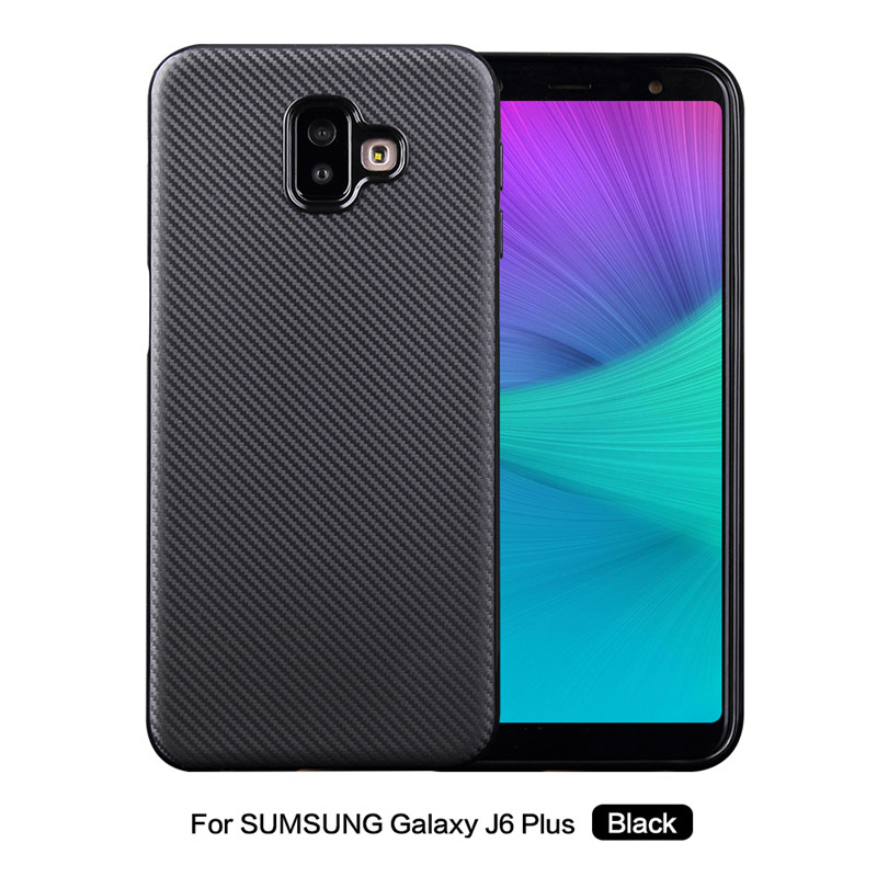 Case Samsung Galaxy J6+ #เคสฝาหลัง TPU นิ่มแบบคาร์บอนไฟเบอร์ Soft Skin Case