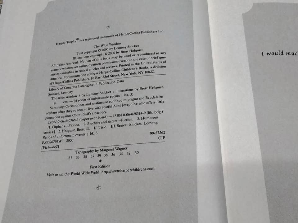 THE WIDE WINDOW (เล่มที่ 3) A SERIES OF UNFORTUNATE EVENTS ฉบับภาษาอังกฤษ