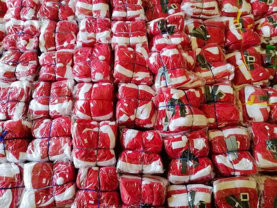 ชุดซานต้า ซานตี้เด็ก ผ้ากำมะหยี่ไม่หนา