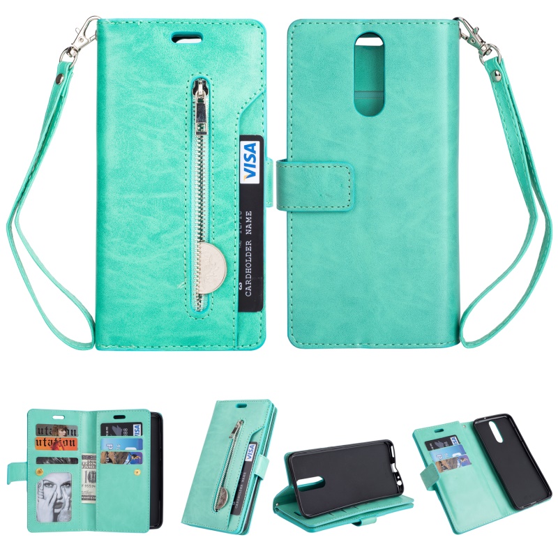 เคส Huawei Nova 2i #เคสแบบกระเป๋าสตางค์ Multi-slot Wallet Zippered Leather มีช่องใส่บัตรหลายช่องสีสันสวยงาม