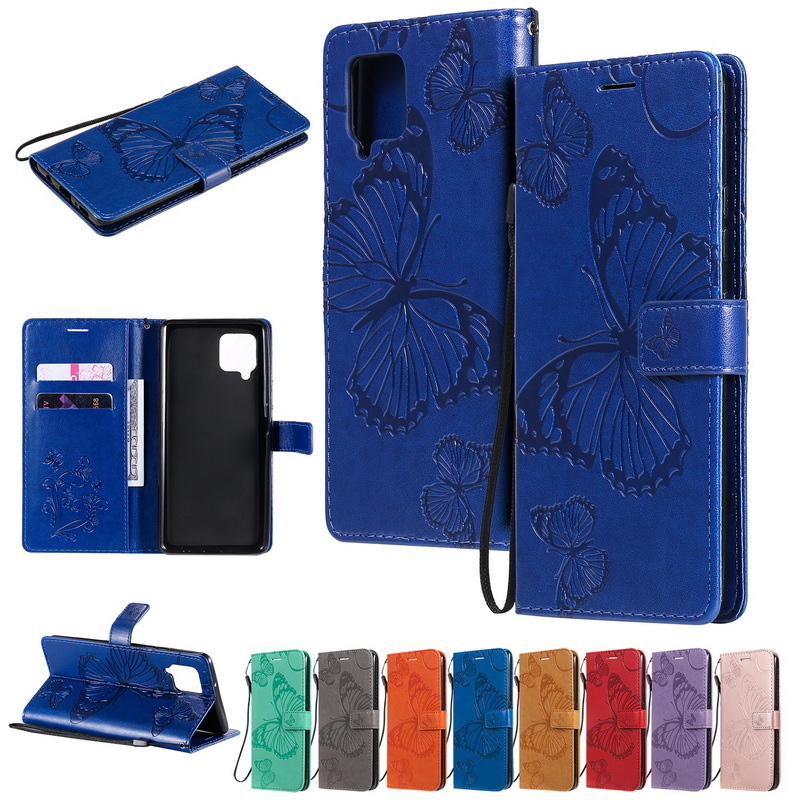 เคส Samsung Galaxy A42 5G #เคสฝาพับ Imprint ลายผีเสื้อ