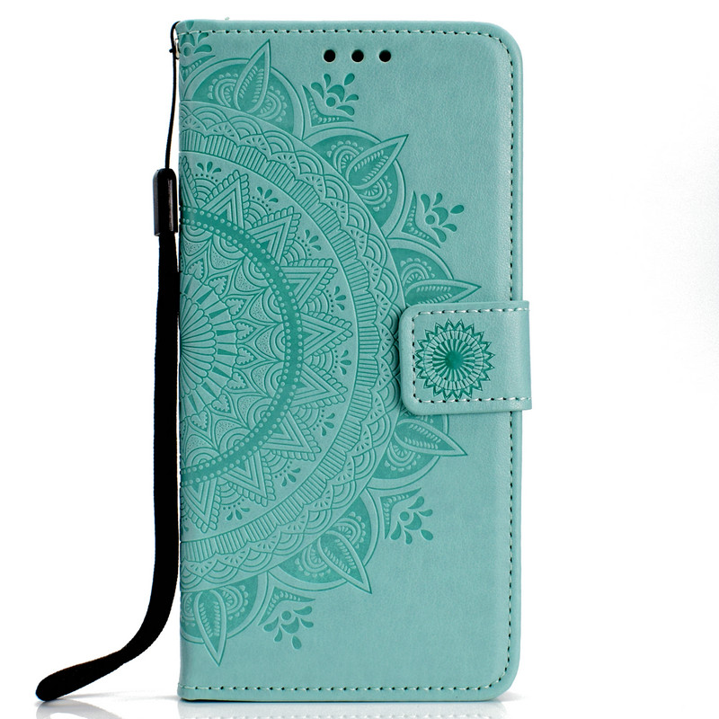 Case Samsung Galaxy A32 5G #เคสฝาพับหนัง PU ปั้มลาย Imprint Mandala Flower