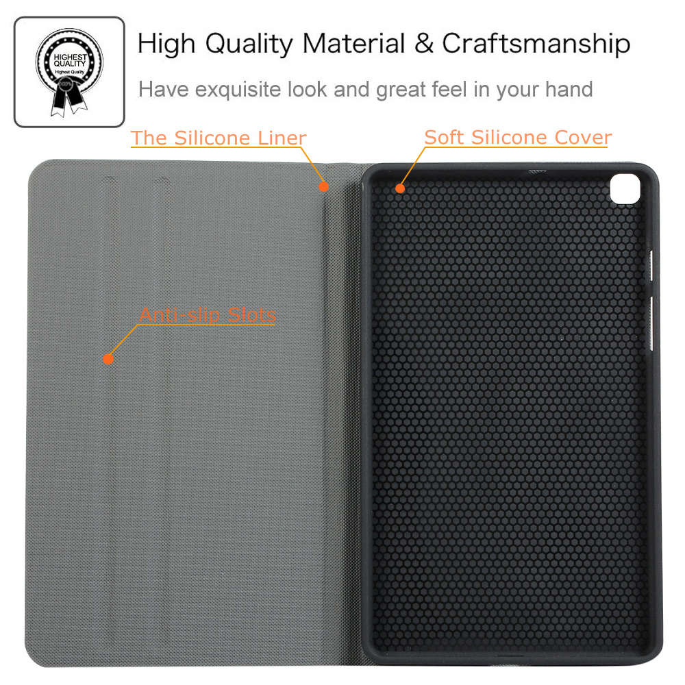 Case Huawei MediaPad M5 Lite 8 #เคสฝาพับผิวเคลือบ Cloth Coated Leather Stand Flip
