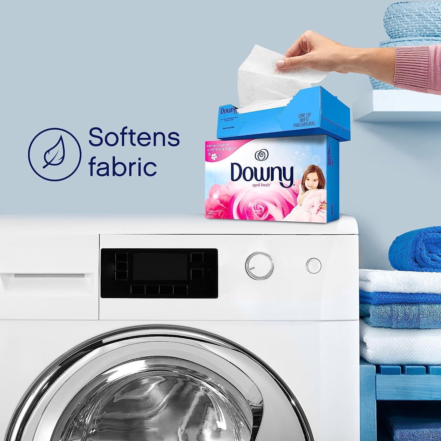 Downy® April Fresh, Dryer Sheets 240 Sheets แผ่นหอมอบผ้า ดาวน์นี่ 240 แผ่น