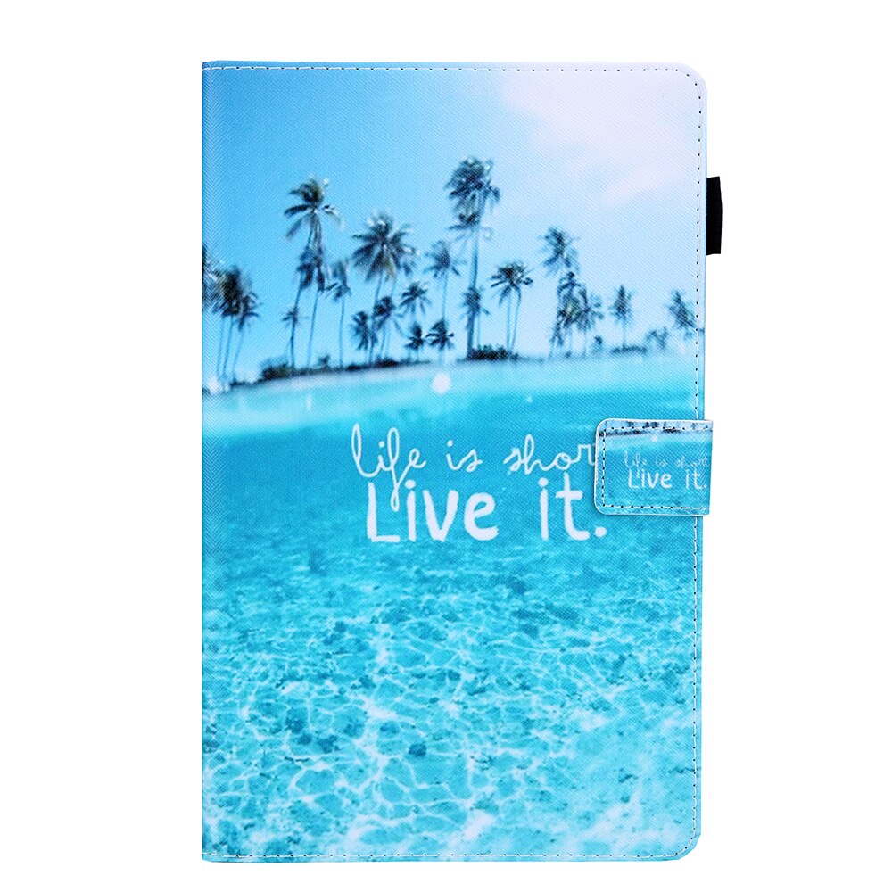 Case Samsung Galaxy Tab S5e SM-T720 #เคสฝาพับหนัง PU พิมพ์ลาย Pattern Printing PU Leather Flip