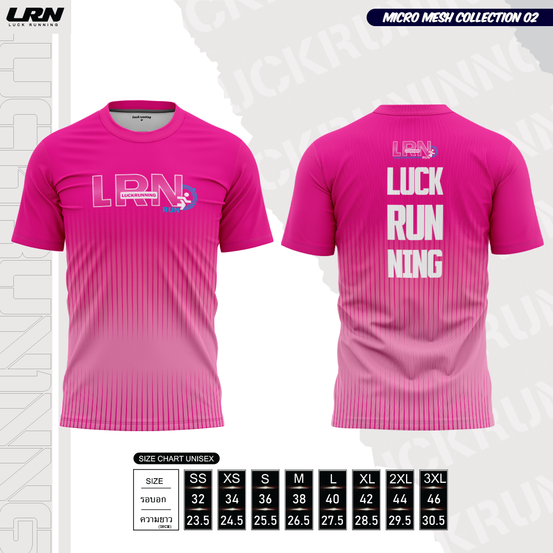 เสื้อวิ่งพิมพ์ลายแขนสั้น LRN Collection 02 เนื้อผ้า Micro Mesh สำหรับวิ่งมาราธอน (MM11-03)