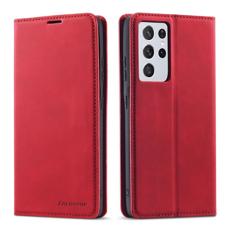 Case Samsung Galaxy S21 Ultra #เคสฝาพับแบบกระเป๋าสตางค์ FORWENW Leather Wallet Case