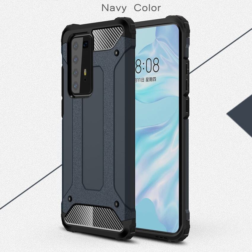 Case Huawei P40 #เคสฝาหลังเกราะป้องกัน ไฮบริด พลาสติก+TPU Heavy Duty Rugged Hybrid