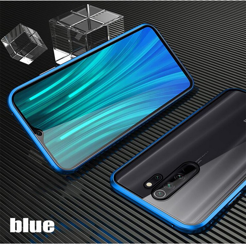 เคส Xiaomi Redmi Note 8 Pro #เคสฝาครอบกระจกขอบโลหะดูดซับแม่เหล็ก Fully Protection Magnetic Adsorption Glass Metal Phone Protective