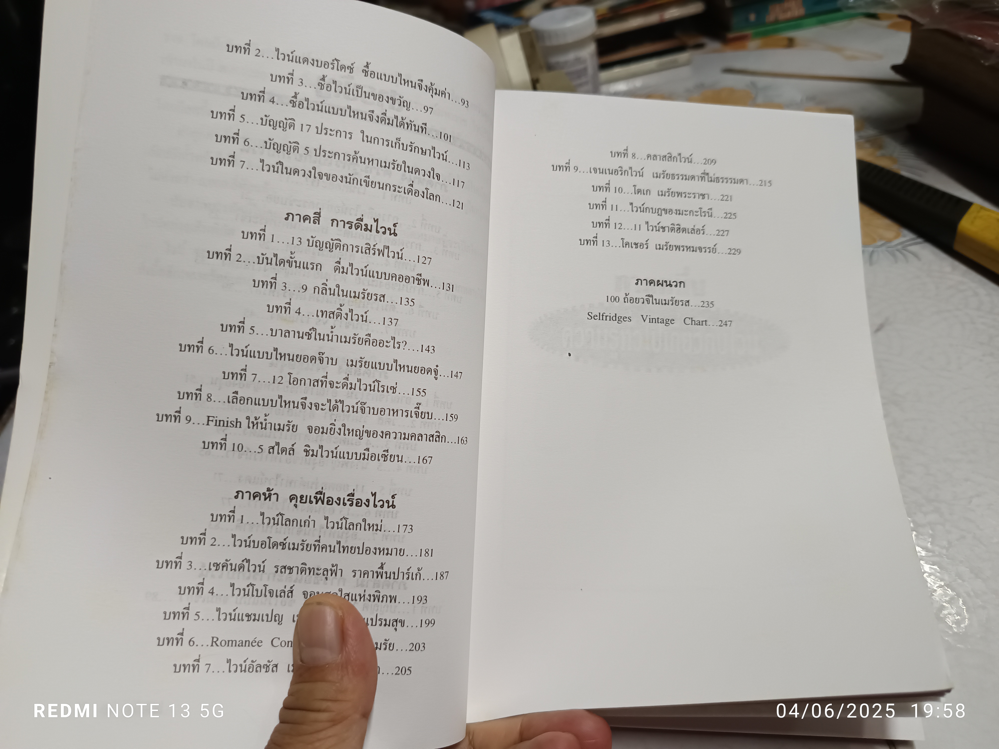 คู่มือไวน์ โดย กมลศักดิ์ ตั้งธรรมนิยม พิมพ์ครั้งแรกพ.ศ 2540
