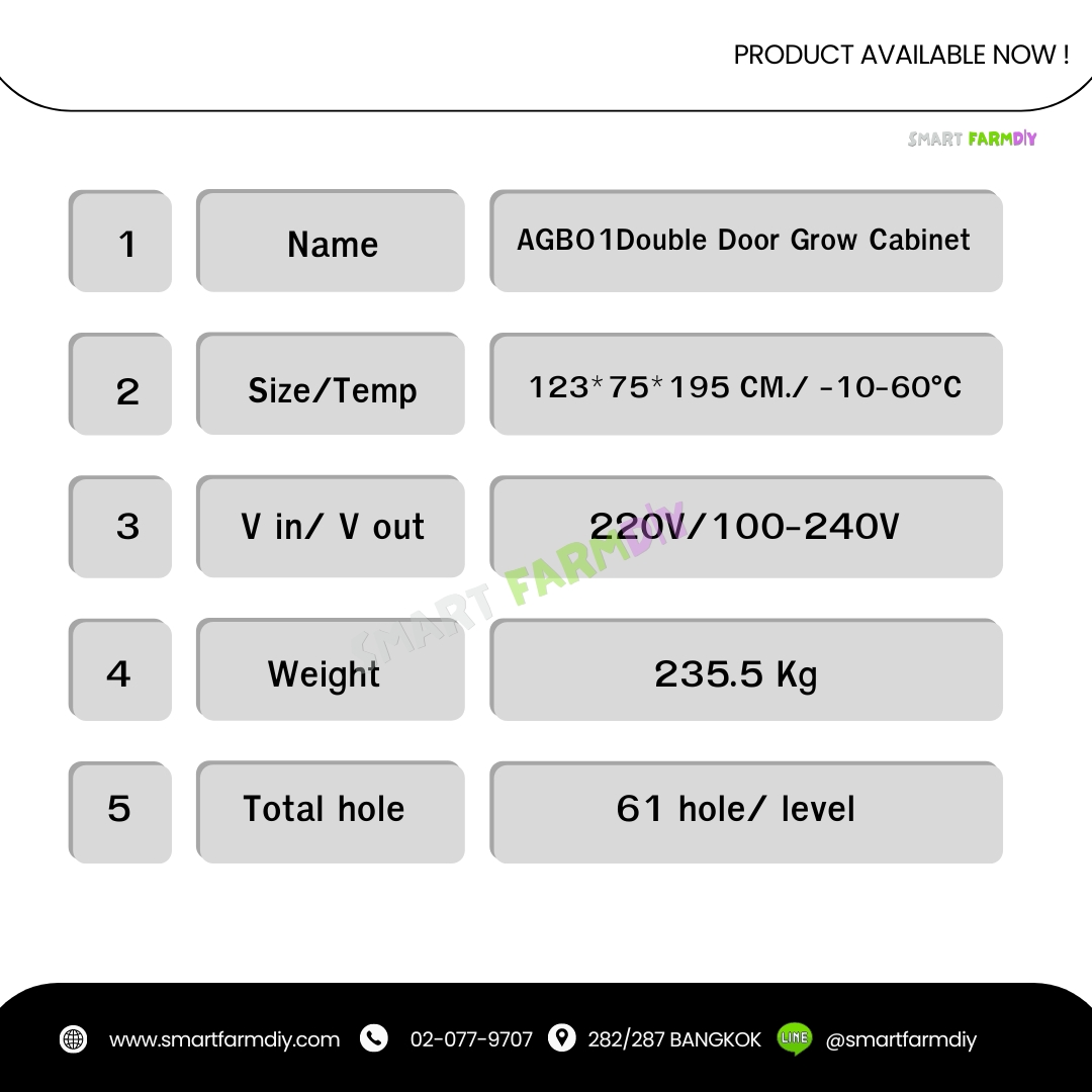 AGB01 DD Grow Cabinet ตู้เย็นปลูกผักอัจฉริยะ