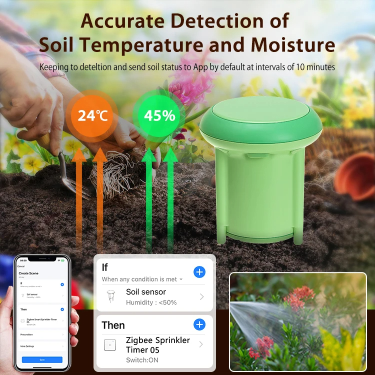 Soil sensor เซนเซอร์วัดความชื้นและอุณหภูมิดิน ระบบอัตโนมัติในสวน