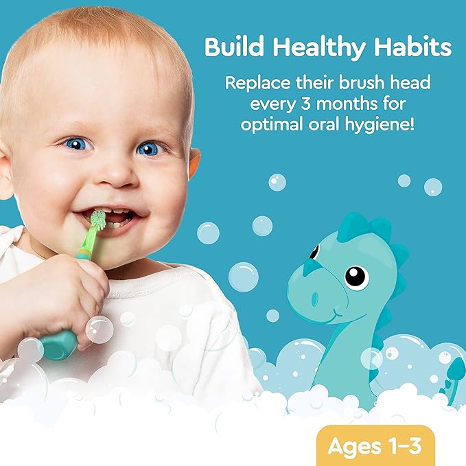 Brusheez® Toddlers Sonic Toothbrush and Replacement Brush Heads for Kids Ages 1-3 แปรงสีฟันโซนิค และหัวแปรงรีฟิล สำหรับเด็กอายุ 1-3 ปี