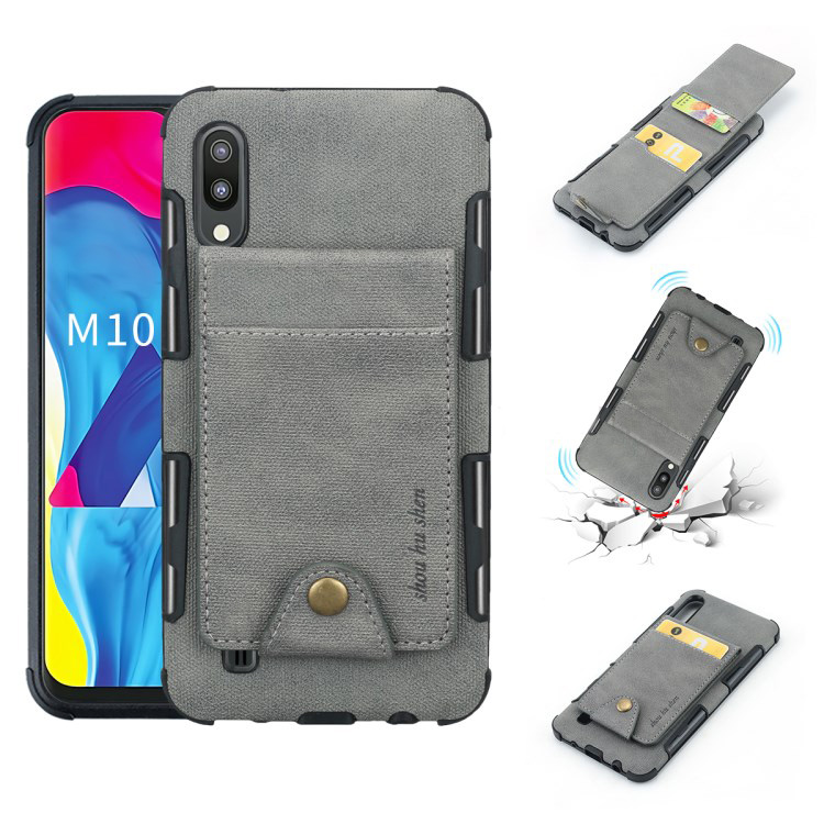 Case Samsung Galaxy A10 #เคสฝาหลังแนวตั้งไฮบริด Vertical Flip PU Leather Coated Card Holder PC TPU