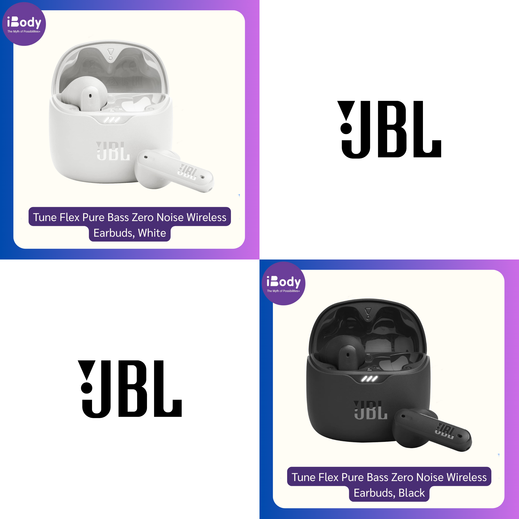 JBL® Tune Flex Pure Bass Zero Noise Wireless Earbuds เจบีแอล หูฟังบูลทูธไร้สาย ตัดเสียงรบกวน