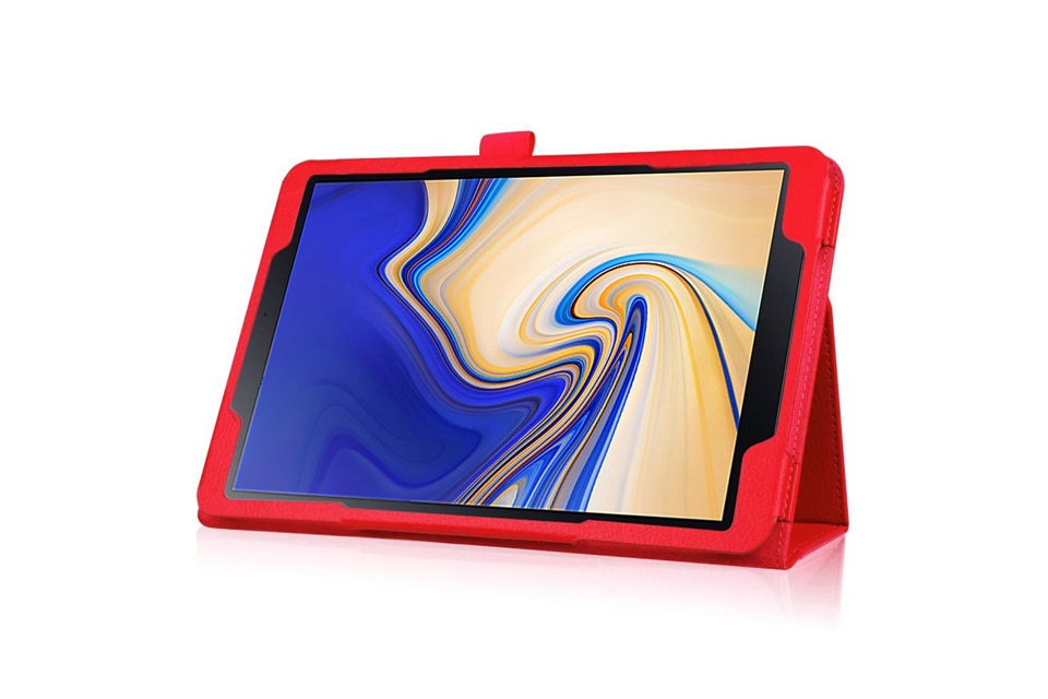 เคส Samsung Galaxy Tab S4 10.5นิ้ว T830/T835 #เคสฝาพับหนัง PU ผิวลิ้นจี่ Litchi Skin Leather Case