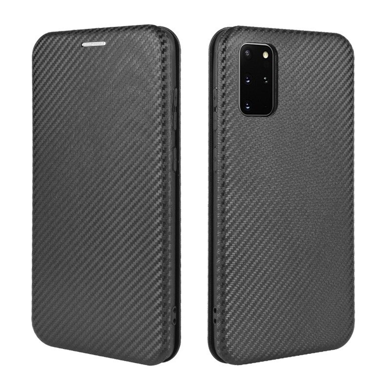Case Samsung Galaxy Note 10 lite #เคสฝาพับลายคาร์บอนไฟเบอร์มีช่องใส่การ์ด Carbon Fiber Wallet Card Slot Magnet Stand Phone Cover