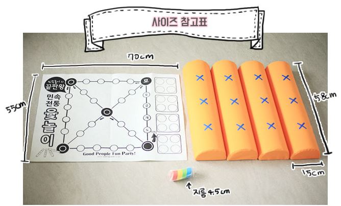 สื่อการสอนภาษาเกาหลี เกมพื้นบ้านเกาหลี Yutnori (แบบขนาดใหญ่) 윷놀이 (큰 사이즈 ) Yutnori (Large Size)