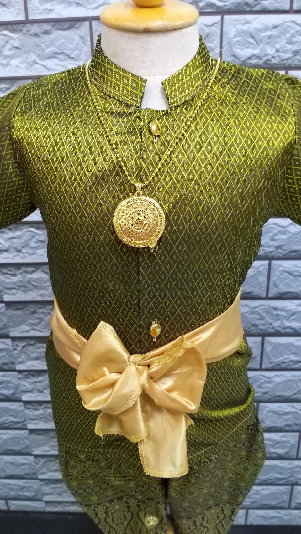 ชุดไทยเด็กชาย แขนสั้นกันโจง