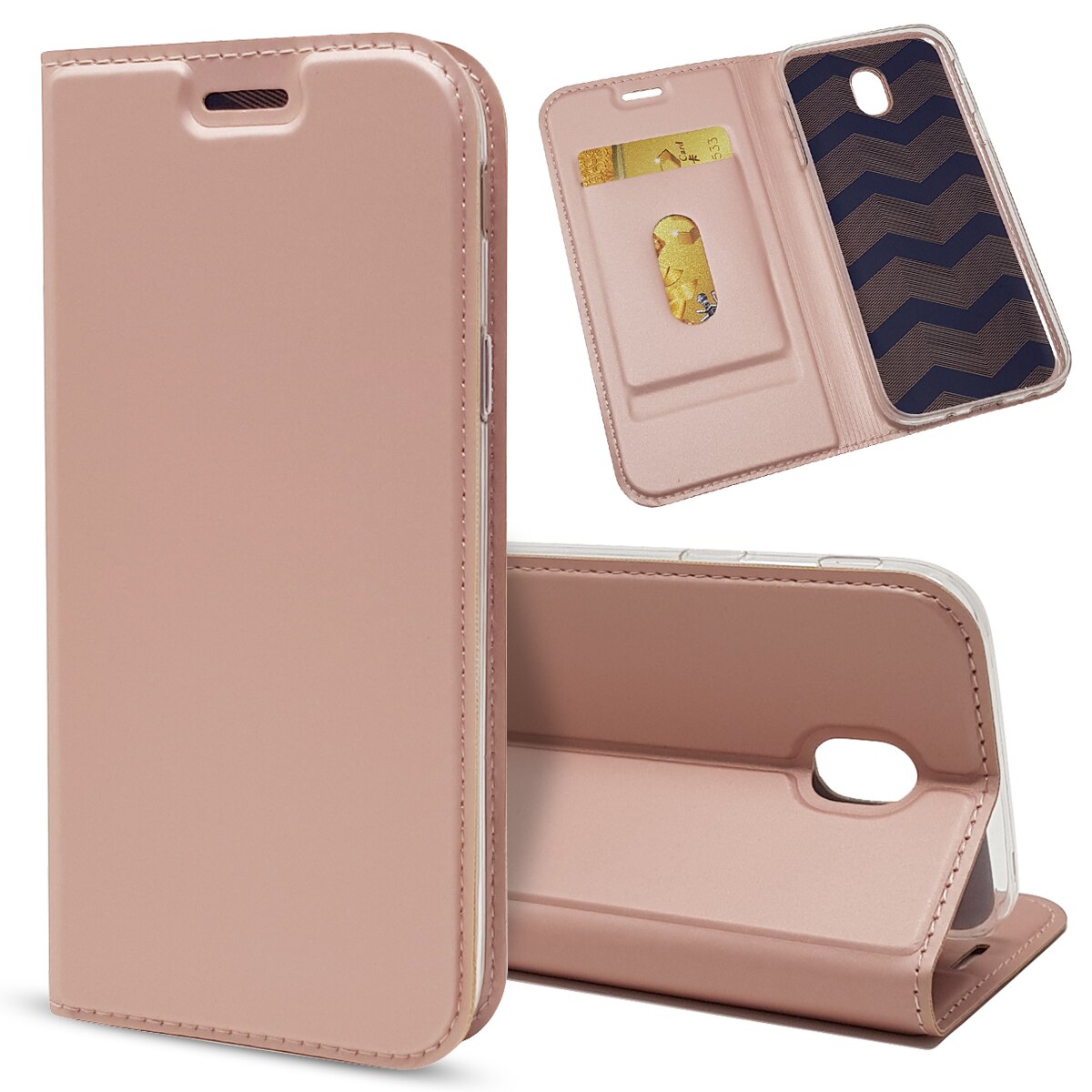 Case Samsung Galaxy J5 Pro #เคสฝาพับหนัง PU Magnetic Adsorption Stand Leather Card Holder