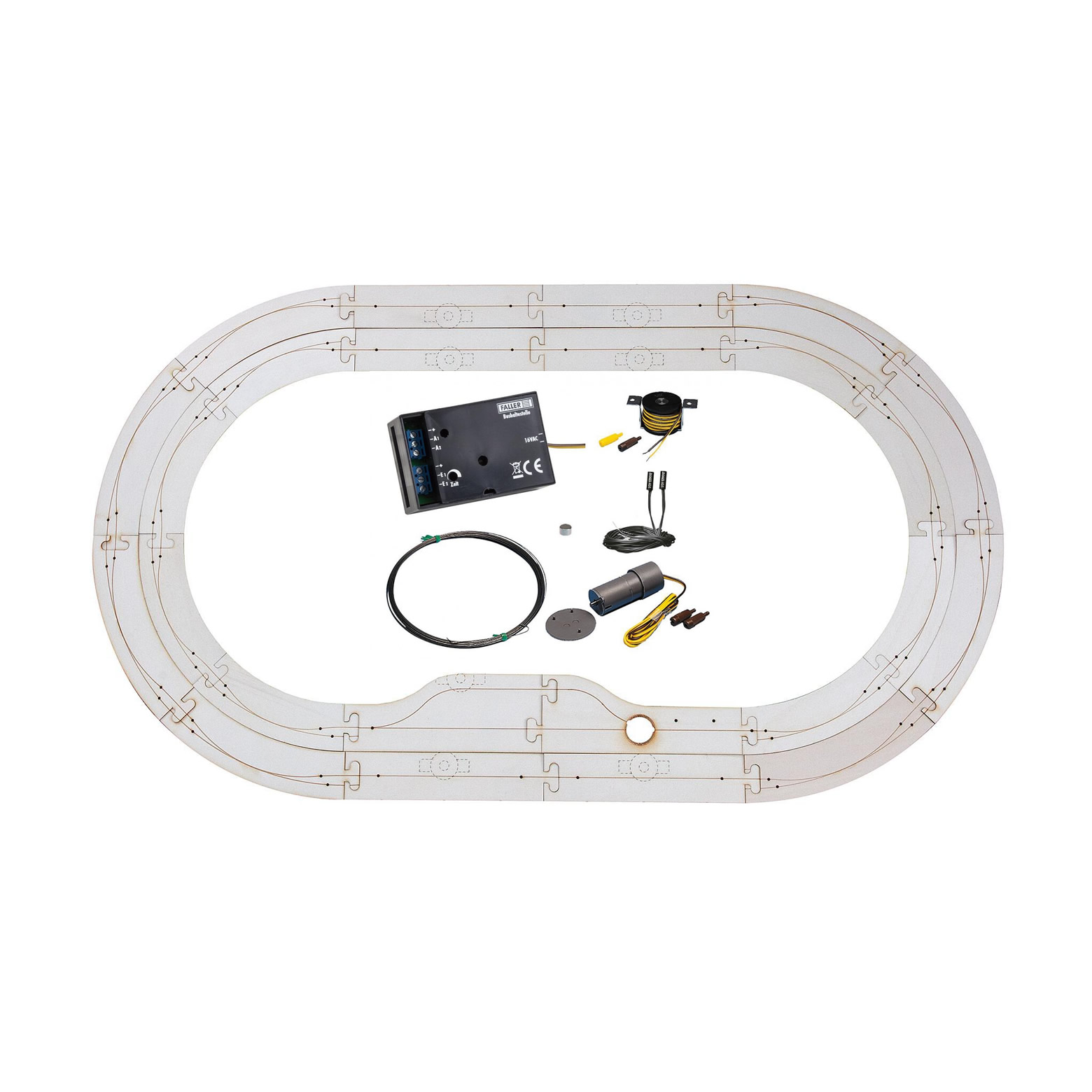 Faller Car System Bus Stop set including Laser Street