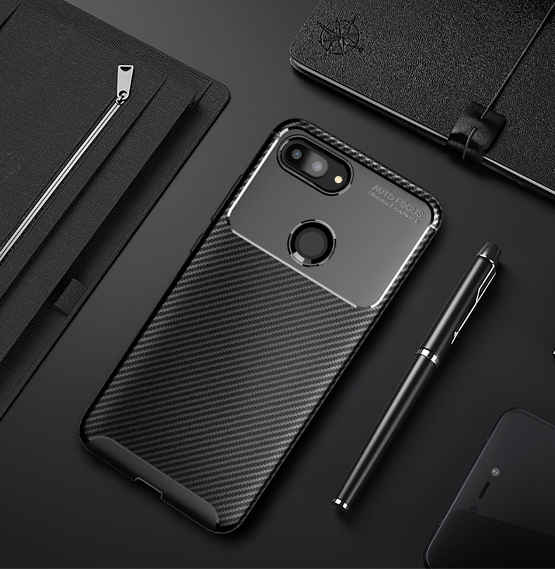 Case Xiaomi Mi 8 Lite #เคสฝาหลังนิ่ม Carbon Fiber Drop Resistant TPU